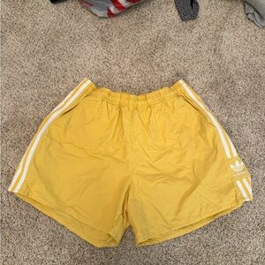 Adidas Yellow 3-Stripes Shorts
